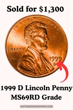 the lincoln penny is sold for $ 1, 300