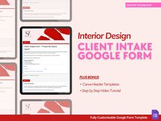 the interior design client intake google form