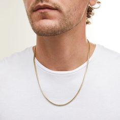 Franco snake chain has a substantial look and feel for a commanding presentation. Solid 10K gold 3.0mm width 22.0 inches; lobster claw clasp Simple Gold Chain For Men, Snake Chain Necklace, Gold Chains For Men, Gold Chain Necklace, Chains For Men, Snake Chain, 10k Gold, Lobster Claw, Gold Chains