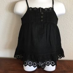 Nwot. Black Adorable Spaghetti Strap Top. Lots Of Detail With 3 Buttons Down The Front. Gap Black Summer Top, Black Gap Top For Summer, Black Summer Playwear Tops, Black Cotton Tops For Playwear, Spring Black Tops By Gap, Gap Black Cotton Tops, Black Spring Playwear Tops, Black Cotton Gap Tops, Cute Gap Tops For Playwear