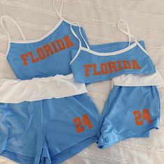 Custom, hand made set with custom writing and number Uf Tailgate Outfit, Uf Gameday Outfit, Gameday Fits, College Gameday Outfits, Gameday Outfits, College Gameday, College Game Days, Tailgate Outfit, Womens Tank Tops