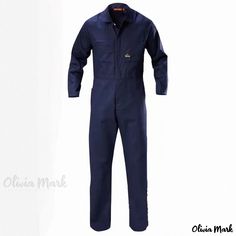 Olivia Mark - Work Protective Coverall with Long Sleeves in Polyester-Cotton Blend, Khaki Workwear Jumpsuit with Print Workwear Jumpsuit, Stylish Jumpsuit, Cotton Handbag, Designer Jumpsuits, Cotton Jumpsuit, Olivia Mark, Low Cut, Work Wear, Overalls