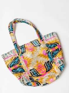 Ikat Weekender Tote - Elysian by Em – Elysian by Emily Morrison Slouch Bag, Cotton Caftan, Slouch Bags, Cape Jacket, Oversized Tote, Weekender Tote Bag, Sneaker Jewelry, Weekender Tote, Carry All Bag