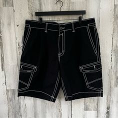 Salvage Supply Co. Buckle Brand Men’s Shorts Size 38 Waist Black/White Stitch 38” Waist, 23” Overall Length, 13” Rise 98% Cotton, 2% Spandex New With Tags Button & Zip Closure Please Look To Photos And Measurements For Your Questions Black Bottoms With Patch Pockets And Short Length, Black Bottoms With Patch Pockets Short Length, Black Bottoms With Patch Pockets, Black Utility Cargo Shorts For Spring, Black Cotton Cargo Shorts For Spring, Spring Black Cotton Cargo Shorts, Black Bottoms With Patch Pockets, Short Length, Black Cargo Shorts With Patch Pockets, 5” Inseam Shorts Men