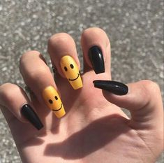 follow me for more nail pins :) Black And Bright Color Nail Designs, Friends Nails Designs, Acrylic Nails Checkered, Edgy Nails Acrylic Grunge, Kutek Disney, Edgy Nails, Grunge Nails, Simple Acrylic Nails, Long Acrylic Nails Coffin