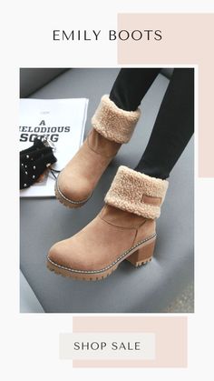 Buy Now Emily Boots - #ultrasellershoes #thesellershoes #sellershoes #USS #MyUSS #boots #fall #autumn Winter Booties With Medium Width And Round Toe, Beige Round Toe Winter Booties, Casual Boots With Plush Lining, Comfortable Beige Round Toe Boots, Winter Ankle-high Boots With Suede Lining, Ankle-high Suede Booties For Winter, Ankle-high Winter Boots With Suede Lining, Comfortable Beige Winter Boots, Comfortable Fall Boots With Faux Fur Lining