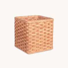 a square wooden basket on a white background