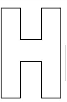 the letter h is made up of black and white lines, with one line at the bottom