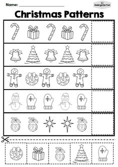 christmas pattern worksheet for kids