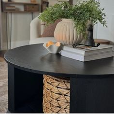 a coffee table with some books on it