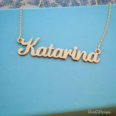 🌿 Order any single Name made especially for you for this wonderful classic 14k yellow gold name necklace. 🌿 All Solid 14k Yellow gold nameplate and chain. (Not plated, not gold filled). 🌿 11 mm tall first capital letter. 🌿 .4 mm nameplate thickness is available only for names 6 letters or less. Longer names will bend. 🌿 .8 mm pendant thickness is always strongly recommended for all nameplates. 🌿 Max 9 letters for .8 mm upgraded nameplate thickness 🌿 Choose your chain length and quality fr Classic Engraved Nameplate Necklace, Classic Customized Nameplate Necklace, Classic Custom Nameplate Necklace, Classic Nameplate Necklace For Personalized Gift, Classic Custom Nameplate Necklace For Personalized Gift, Custom 14k Gold Nameplate Necklace, Classic Customized Gold Necklace, Custom Yellow Gold Nameplate Necklace, Classic Gold Customized Name Necklace