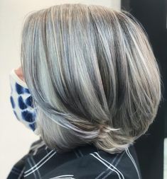 Grey Hair Lowlights, Silver Bob, Natural White Hair, Ash Grey Hair, Blue Grey Hair, Dark Grey Hair, Grey Hair Care, Grey Hair Dye