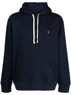 Polo-Pony drawstring hoodie from POLO RALPH LAUREN featuring navy blue, cotton blend, signature Polo Pony motif, embroidered logo at the chest, drawstring hood, long sleeves, ribbed cuffs and hem, flat central pocket and straight hem. Polo Ralph Lauren Hoodie, Polo Ralph Lauren Sweater, Simple Fall Outfits, Polo Pony, Ralph Lauren Sweaters, E Logo, Ralph Lauren Sweater, Top Designer Brands, Drawstring Hoodie