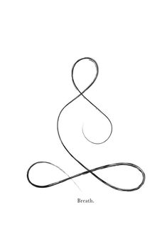 a black and white drawing of a letter s with the word breath written in cursive writing