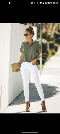 Best Business Casual Outfits, Summer Workout Outfits, Outfits Con Jeans, Look Jean, Teacher Clothes, White Jeans Outfit, Outfit Primavera, Outfit Mujer