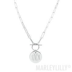 monogrammed pendant necklace in silver Personalized Silver Toggle Necklace Gift, Trendy Silver Monogram Jewelry, Monogram Pendant Necklace, Personalized Pendant Necklace, Monogram Earrings, Monogram Pendant, Toggle Necklace, Monogram Jewelry, Classic Necklace