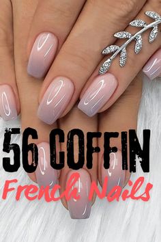 Be the talk of the town with these stylish coffin-shaped French nails that pack a punch. Their bold, edgy design adds a unique twist to traditional French manicures, ensuring your nails stand out. Perfect for those who love to make a statement while keeping things chic and trendy. Square Oval French Nails, French Tip Coffin Nails With Design, Short Coffin Dip Powder Nails, Luxury Short Nails, French Nail Designs Coffin, Medium Coffin French Tip Nails, Nail Coffin Ideas, French Tip Designs Nails