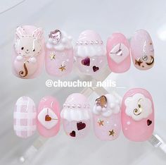 Cartoon Nails, Cute Pink Nails, Nails Pink, Pink Pastel, 3d Cartoon, Orlando Florida, Cute Pink, Nail Design