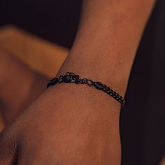 Black Cuban Bracelet Chain - 5mm thick A medium sized Bracelet perfect daily wear & ideal Bracelet chain as a gift For man & woman. We have a luxury jewellery box available with this bracelet, please select gift wrapping & we will prepare a well presented luxury jewellery box. Perfect for Gifting. Made from Recycled Stainless Steel. Hypoallergenic & will not tarnish Also available in 18K Gold & Silver ✅Twistedpendant's premium Quality Stainless Steel & Black IP Plating ✅5mm Thickness perfect for Everyday Black Jubilee Beaded Bracelets, Everyday Black Jubilee Beaded Bracelet, Black Bracelet With Adjustable Chain For Everyday, Black Metal Bracelets Tarnish Resistant, Adjustable Black Stainless Steel Charm Bracelet, Black Metal Chain Bracelet With Jubilee Style, Black Charm Bracelet With Adjustable Chain, Black Stainless Steel Bracelet With Adjustable Chain, Black Adjustable Chain Bracelet