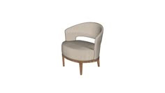 an image of a chair that is in the shape of a round seat with a curved back and wooden legs