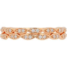 14K Rose Gold Two-Band Set with Interwoven 0.16 Carat Diamond Accents Rose Gold Bands, 14k Rose Gold Jewelry, Diamond Birthstone, Gold Anniversary, Rose Gold Band, Diamond Rings Bands, Rose Gold Jewelry, Understated Elegance, Designer Engagement Rings