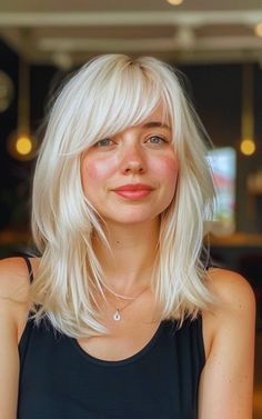 Side Parting Bangs, Bob Hairstyles With Long Bangs, Haircuts With Long Bangs, Hairstyles With Long Bangs, Bob With Long Bangs, Bob Cut Styles, Long Bob Blonde, Wavy Bangs, Blonde Bangs