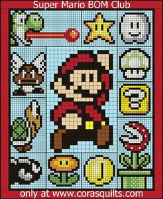 an image of mario's character cross stitch pattern