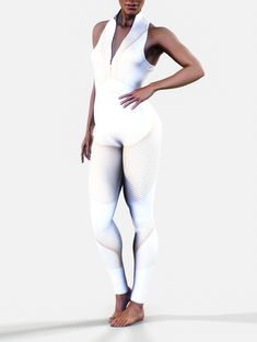 "ON-TIME Express Delivery guaranteed. * Applicable worldwide for all orders over $80* Distinguished. Exclusively flattering. One of our most marvelous body shapers - this sculpting catsuit in light cream color and white background is recognized for its universal fit that's radiating on everyone. The ultimate waist and booty activewear point to that you demand recognition by just entering the room. High density, full-coverage carefully picked fabric, and squat-proof qualities. Show your excellent White Fitted One-piece Jumpsuits And Rompers, White Fitted One-piece Jumpsuit, Fitted White One-piece Jumpsuit, White Fitted Jumpsuit, White Catsuit, Beige Bodysuit, Long Leggings, Squat Proof, Light Cream