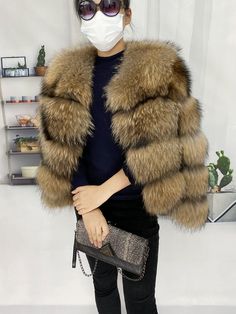 Natural Winter Real Raccoon Coat Plus Size Clothes Women Big Fluffy Re – Pbong Coat Plus Size, Raccoon Dog, Real Fur Coat, Plus Size Clothes, Clothes Women, Fur Coats, Real Fur, New Style, Fur Coat