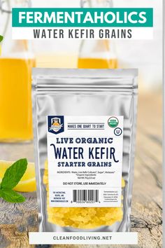 Discover the health benefits of homemade water kefir with Fermentaholics Organic Water Kefir Grains! This live starter culture makes brewing your own delicious and probiotic-rich water kefir at home easy and fun. Perfect for improving digestion and boosting immunity. Get yours today! #WaterKefir #Probiotics #Fermentation #HealthyLiving #DIY Kefir Starter, Kefir Recipes, Probiotic Benefits