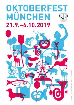 an advertisement for the oktoberfest munchen festival in berlin, germany