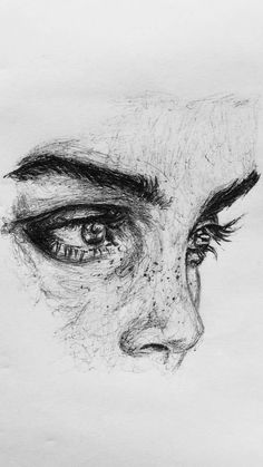 a drawing of a woman's face with the words pinterest javi kassens on it