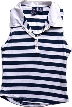 Navy Sleeveless Cotton Vest, Navy Sleeveless Vest Top, Navy Sleeveless Cotton Tops, Sleeveless Tops Summer, Heart Top, Summer Top, White Blue, Sleeveless Top, Blue White