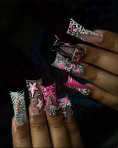 French With Diamonds, Duck Tips, Nails Duck, French Acrylic Nails, Girly Acrylic Nails