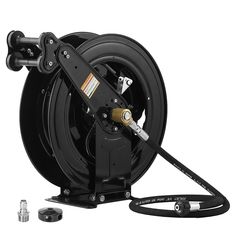 a spooling hose is attached to a reel