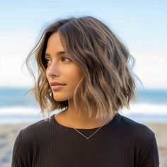 Beach Waves with Brunette To Blonde Short Hair, Haircuts Ideas For Women, Blonde Hair Transformations, Haircuts Ideas, Chin Length Hair, Hair Affair, Penteado Cabelo Curto, Too Good To Be True, Hair Color And Cut