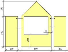 the diagram shows how to make a house out of cardboard and cut into smaller pieces