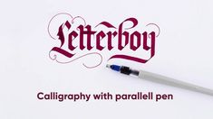 a calligraphy with parallel pen and ink