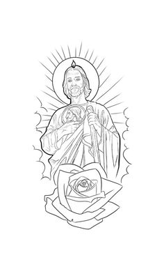 the icon of jesus holding a rose in his hand