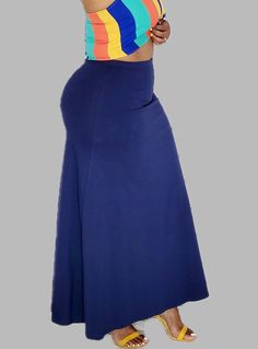 Long, ankle length, solid color Maxi skirt With stretch waistband. 95% Cotton, 5% Spandex Navy Seal, Navy Seals, Ankle Length, High Waisted Skirt, Maxi Skirt, Solid Color, Spandex, Skirt, Navy