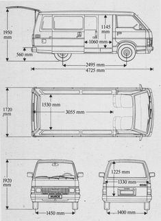 an image of the size and width of a van