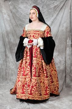 One of the most known  dresses of the 16th century, the dress of Anne Boleyn. This dress consists of three parts: kirtle, the gown itself and the sleeves. There is a choice of fabrics. This dress is made of taffeta, jacquard and cotton velvet. Custom sized to your measurements. Please send me bust, waist, hip and length measurements after the order has been completed. Can be shipped in other countries, please feel free to ask. There are a lot of different historical dresses and costumes in my sh Baroque Medieval Dress For Festivals, Baroque Medieval Festival Costume Dress, Medieval Baroque Costume Dress, Baroque Medieval Dress With Historical Design, Baroque Medieval Dress, Baroque Style Historical Medieval Dress, Germany Women, Marie Antoinette Costume, Southern Belle Dress