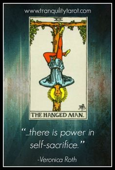 the hanged man tarot card with quote