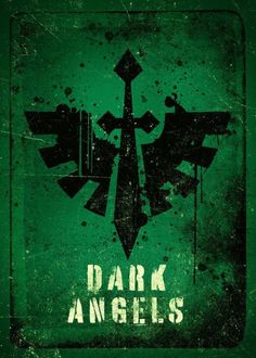 the dark angels logo on a green background