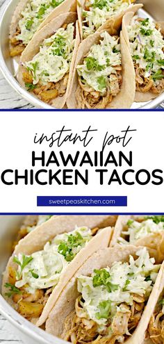 Looking for an Instant Pot Chicken tacos recipe? You need to try our Hawaiian Instant Pot Chicken Tacos. These tacos are so good and give a great flavor and twist to a traditional chicken taco. One bite and you will taste the difference. Chicken Tacos Instant Pot, Tacos Instant Pot, Instant Pot Chicken Tacos, Chicken Instant Pot Recipes, Pulled Chicken Tacos, Healthy Chicken Tacos, Chicken Tacos Recipe, Side Dishes For Chicken, Chicken Taco Recipes