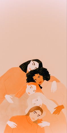 three people are laying down on the ground with their arms around each other and one person is holding another woman's head