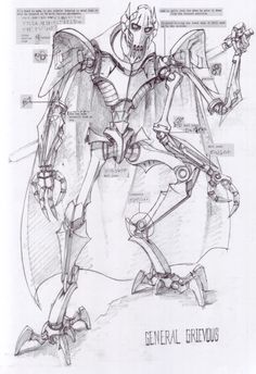 the concept art for general grievous