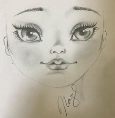 a drawing of a woman's face with long eyelashes