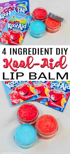 DIY Koolaid Lip Gloss is a ton of fun to make while also so moisturizing. Make this super easy diy lip gloss for kids that is a blast to make and use. Koolaid Lip Gloss, Diy Koolaid, Easy Diy Lotion, Make Lip Gloss, Lip Gloss Recipe, Gloss Diy, Diy Lip Balm Recipes, Homemade Bubbles, Lip Balm Containers