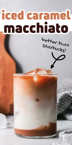 This super easy iced caramel macchiato recipe is a delicious copycat Starbucks coffee drinks recipe you can make at home. Espresso coffee and caramel syrup combined with milk and ice make this a tasty and refreshing homemade iced macchiato with a lovely caramel flavor. If you enjoy making iced espresso drinks recipes at home you have to try this iced macchiato with caramel | Homemade Starbucks Drinks | Starbucks iced caramel macchiato Starbucks Ice Caramel Macchiato, Iced Espresso Drinks, Iced Macchiato Recipe, Homemade Starbucks Drinks, At Home Espresso, Starbucks Drinks At Home, Caramel Macchiato At Home, Iced Macchiato